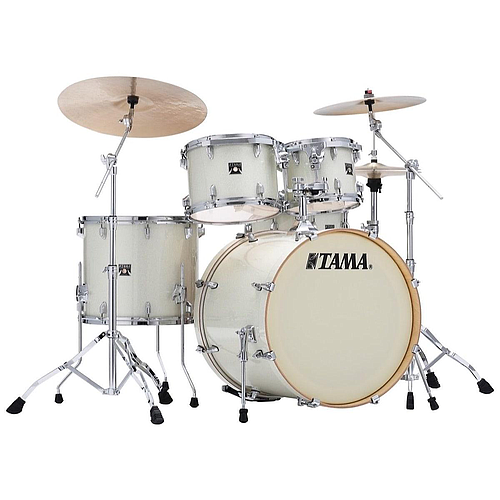 Tama - Bateria Superstar Classic Maple de 5 Piezas con Atriles, Color: Blanco Brillante Mod.CK52KS-VWS_10