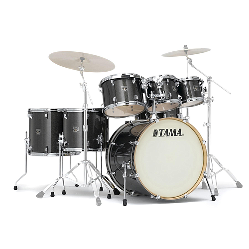 Tama - Bateria Superstar Classic Maple de 7 Piezas con Atriles, Color: Negro Brillante Mod.CK72S-MGD_16