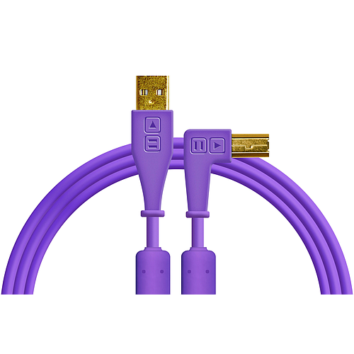 DJTT - Cable de Datos y Audio USB-A a USB-B, Recto / Angulado Color: Morado_21