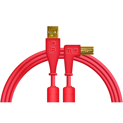 DJTT - Cable de Datos y Audio USB-A a USB-B, Recto / Angulado Color: Rojo_22