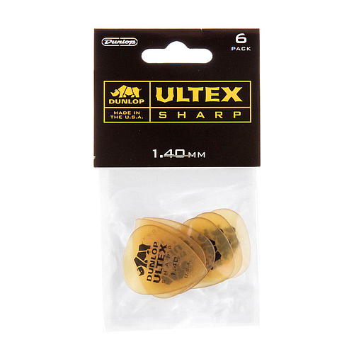 Dunlop - 6 Plumillas Ultex Sharp, Calibre: 1.40 mm Mod.433P1.40_26