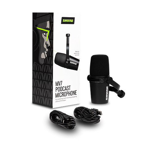 Shure - Micrófono Condensador USB, Color: Negro Mod.MV7-K_28