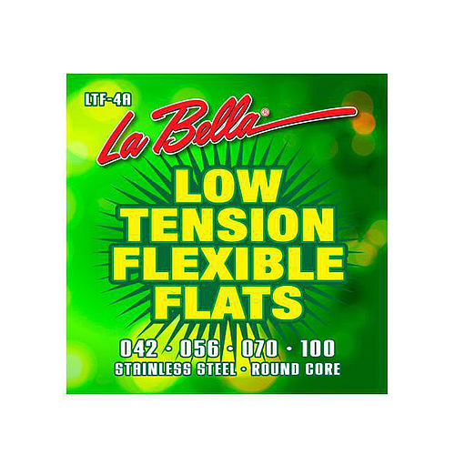 La Bella - Encordado Low Tension Flat para Bajo Electrico de 4 Cuerdas, 42-100 Mod.LTF-4A