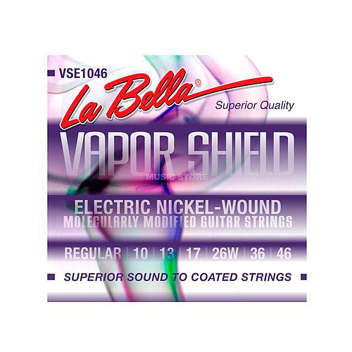 La Bella - Encordado Vapor Shield para Guitarra Eléctrica, Regular 10-46 Mod.VSE1046