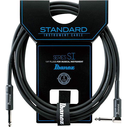 Ibañez - Cable para Instrumento SI, Negro Recto/Ang. Mod.SI__L