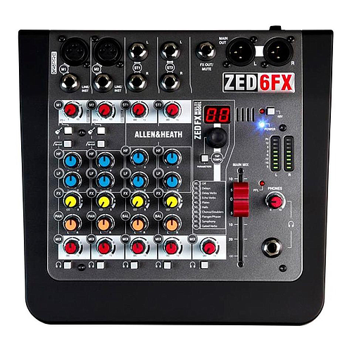 Allen & Heath - Mezcladora Análoga con 6 Entradas Serie ZED con FX Mod.ZED-6FX