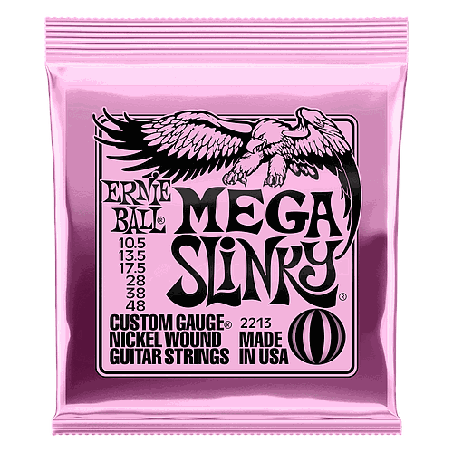 Ernie Ball - Encordado "Mega Slinky" para Guitarra Eléctrica, Niquel .0105 - .048 Mod.2213