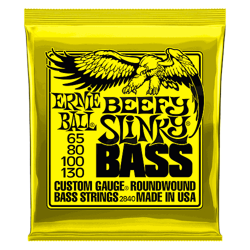 Ernie Ball - Encordado Beefy Slinky para Bajo Eléctrico, Niquel 0.065-0.130 Mod.2840