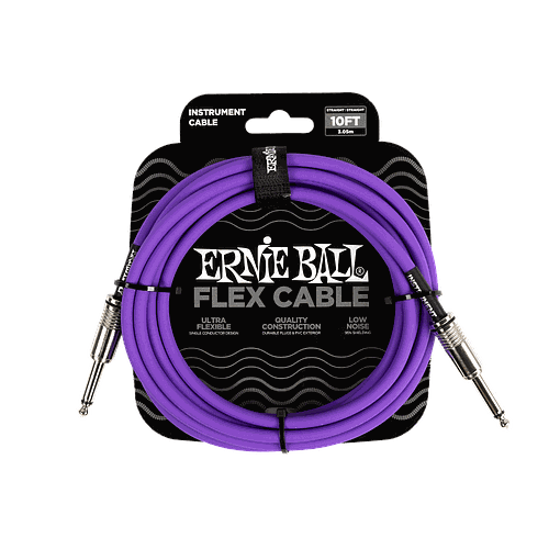 Ernie Ball - Cable de Audio 3.048 Mts., Morado (Recto/Recto) Mod.6415