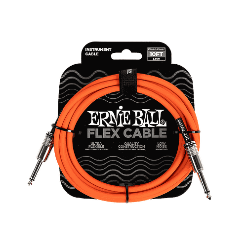 Ernie Ball - Cable de Audio 3.048 Mts., Anaranjado (Recto/Recto) Mod.6416