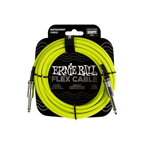 Ernie Ball - Cable de Audio 6.10 Mts., Verde (Recto/Recto) Mod.6419
